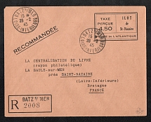 1945 (15 Feb) St. Nazaire, France, Recommended Registered Cover, Centralization of Books (Philatelic Section) from La Baule to Loire-Inferieure
