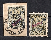 1915 Warsaw Local Issue, Poland (Red Overprint, CV $70)