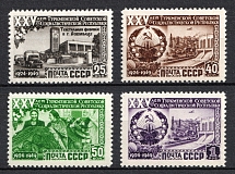 1950 25th Anniversary of Turkmen SSR, Soviet Union, USSR, Russia (Zv. 1407 - 1410, Full Set, MNH)