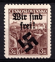 1939 3k Moravia-Ostrava, Bohemia and Moravia, Germany Local Issue (Mi. 15, Type II, CV $90, MNH)