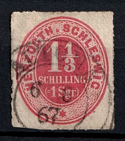 1865-67 1 1/3s Schleswig, German States, Germany (Mi. 15, Canceled, CV $100)