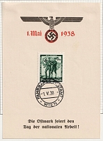 1938 (1 May) 'The Ostmark Celebrates National Work Day!', Third Reich, Germany, Propaganda, First Day Cover, Ostmark