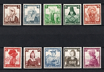 1935 Third Reich, Germany (Mi. 588 - 597, Full Set, CV $260, MNH)