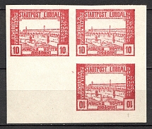 1919 Ukraine Liuboml Block Tete-beche `10` (CV $75, MNH)