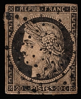 1849 20c France (Mi 3y, Canceled, CV $60)