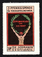 'Donation to War Participants', Graf Zeppelin, Germany, Cinderella, Non-Postal Charity Stamp