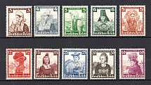1935 Third Reich, Germany (Mi. 588-597, Full Set, CV $260, MNH)