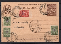 1918 Novobelica - Gomel UNR Postal Card (LOCAL Novobelica, Kiev 1, Shahi, RRR)