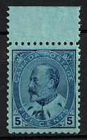 1903-12 5c Canada (Scott 91i, SG 178, Certificate, Margin, CV $120, MNH)