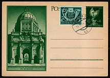 1944 Michel P 297 additionally franked with Sc B288. The is the last Day of the Stamp issue of the Third Reich