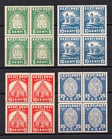 1936 Estonia (Blocks of Four, Full Set, CV $60, MNH)