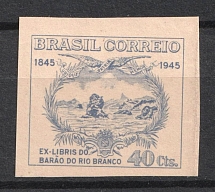 1945 40с Brazil (IMPERFORATED, No Watermark, MNH)