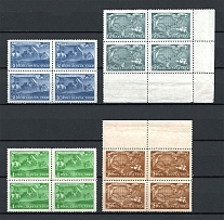 1943 Vitus Bering Blocks of Four (Full Set, MNH)