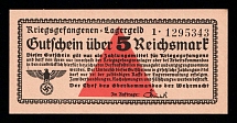 5Rm POW camp money, Germany Third Reich Nazi Revenue, Rare