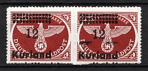 1945 12pf Kurland, German Occupation, Germany, Pair (Mi. 4 B III, 4 B VII, Signed, CV $160, MNH)