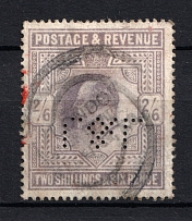 1902-10 2.6S Great Britain (Perfin, Canceled, CV £140)
