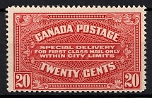 1922 20c Canada, Special Delivery Stamp (SG S4, CV $55, MNH)