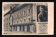 1938 (5 Jul) Braunau am Inn, Hitler, Third Reich, Germany, Postcard