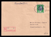 1945 (3 Nov) Fredersdorf (Berlin), Germany Local Post, Registered Cover to Berlin (Mi. 16, CV $70)