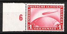 1931 1m Weimar Republic, Germany, Airmail (Mi. 455, Full Set, Margin, Plate Number, CV $40, MNH)