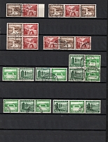 1935-36 Third Reich, Germany, Collection (2 Pages, Coupon, Se-tenant, Canceled, CV $200)