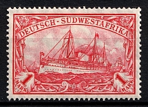 1906-19 1m South West Africa, German Colonies, Kaiser’s Yacht, Germany (Mi. 29 A, Signed)