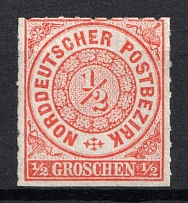 1868 1/2gr North Germany, German States, Germany (Mi. 3, CV $90, MNH)