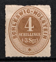 1865 4s Schleswig-Holstein and Lauenburg, German States, Germany (Mi. 12, Sc. 7, Signed, CV $100)