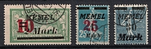 1923 Memel, Germany (Mi. 121 III, 122, 123 b, Full Set, CV $400, Canceled)