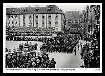 1933-1945 'March in front of the Fuehrer at Adolf-Hitler-Square', Propaganda Postcard, Third Reich Nazi Germany