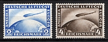 1928 Weimar Republic, Germany, Airmail (Mi. 423 - 424, Full Set, CV $120)