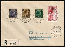 1940 German Occupation Luxembourg Official Cover with Scott Nos. N27-N30 cancelled in Luxembourg