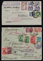 1932 'Condor-Zeppelin', Argentina, Brasil, Airmail Registered Covers, send from Buenos Aires and Rio de Janeiro to Hamburg