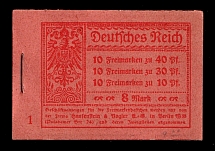 1921 Compete Booklet with stamps of German Empire, Germany, Excellent Condition (Mi. MH 14.1, CV $370)