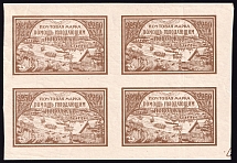 1921 2250r Volga Famine Relief Issue, RSFSR, Russia, Block of Four (Type I, II, MNH)