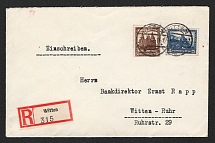 1932 (27 Jan) Weimar Republic, Germany, Registered Cover Witten - Witten-Ruhr (Mi. 461, 462, CV $270)