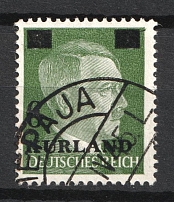 1945 6pf on 5pf Kurland, German Occupation, Germany (Mi. 1 II, Canceled, CV $200)