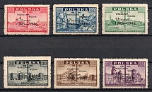 1946 Republic of Poland, Private Issue (Fi. 388 - 393, Mi. 421 - 426, Full Set, Perforated, MNH)