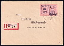 1946 (23 May) Koln (Rhine) registered cover Koln-Braunsfeld franked with se-tenant 84+24 Rpf Germany Local Post (Mi. Zd 1 b, Signed, Rare, CV $2,300)