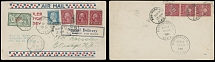 France 1929 (August 19), Roessler mixed franking Special Delivery Catapult Flight cover Le Havre - New York, bearing two French stamps of 10fr and 1.50fr as well as six …