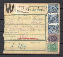 1917 Bolekhiv Ukraine Austria Parcel Form of Accompanying Address