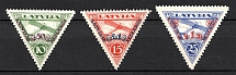1931 Latvia Airmail (Perf, Full Set, CV $60, MH/MNH)