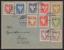 1919 Poland Cover from Wadowice to Krakow, franked with Mi. 54-56, 58-64