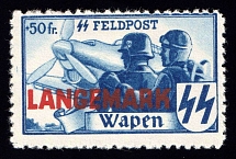 Belgian Flemish Legion, Germany (Unissued stamp, Mi. XX A, CV $330)