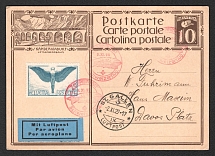 1929 (2 Nov) Switzerland, Graf Zeppelin airship airmail postcard from Gallen to Davos, Flight to Switzerland 'Friedrichshafen - Dubendorf' (Sieger 46)