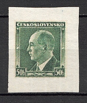 1937 Czechoslovakia 50 H (Probe, Proof, Signed, MNH)