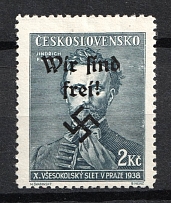 1938 2k Occupation of Rumburg Sudetenland, Germany (Mi. 50, CV $40)