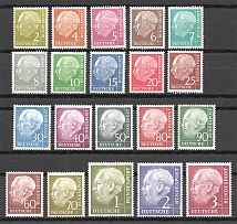 1954 Germany Federal Republic (CV $420, Full Set, 50 Pf and 60 Pf MNH, MH/MNH)