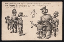 1914-18 'Peter and Uncle Nicholas' WWI European Caricature Propaganda Postcard, Europe
