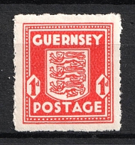 1941-44 1p Guernsey, German Occupation, Germany (Color and Paper Variety, Mi. 2 c u, Signed, CV $260, MNH)